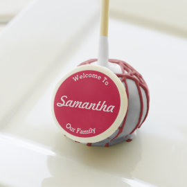 Personalized Name Simple Red Cake Pops