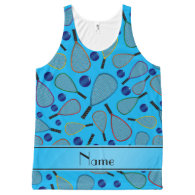 Personalized name sky blue racquetball pattern All-Over print tank top