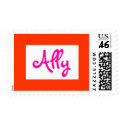 personalized name stamp hot pink and orange