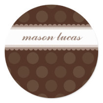 PERSONALIZED NAME STICKERS :: chocolate drop 2