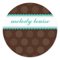 PERSONALIZED NAME STICKERS :: chocolate drop 3
