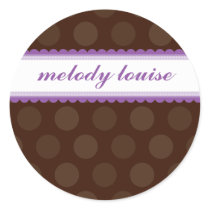 PERSONALIZED NAME STICKERS :: chocolate drop 8