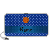 Personalized name tiger face blue polka dots PC speakers