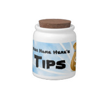 Personalized Name Tips Jar Candy Jars