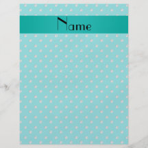 Personalized name turquoise diamonds flyers