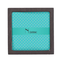 Personalized name turquoise diamonds premium jewelry box