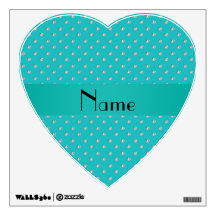 Personalized name turquoise diamonds wall decals