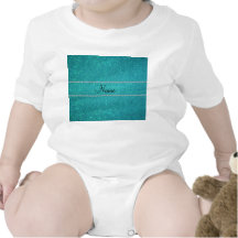 Personalized name turquoise glitter diamonds tees