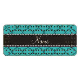 Personalized name Turquoise moroccan Wood Cribbage Board