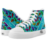 Personalized name turquoise rainbow vintage shoes printed shoes