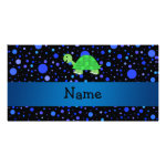 Personalized name turtle blue polka dots photo card Personalized name turtle blue polka dots photo card