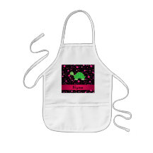 Personalized name turtle pink polka dots aprons