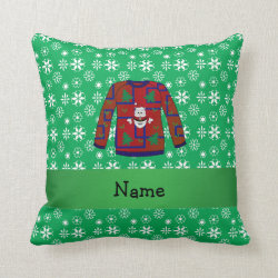 Personalized name ugly christmas sweater snowflake pillows