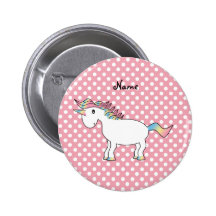 Personalized name unicorn buttons