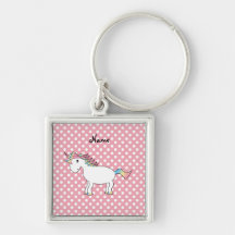 Personalized name unicorn keychains