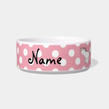 Personalized name unicorn pet water bowls