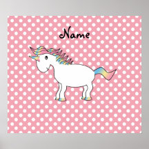 Personalized name unicorn print