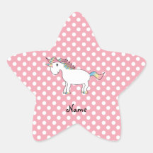 Personalized name unicorn star stickers