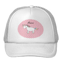 Personalized name unicorn trucker hats