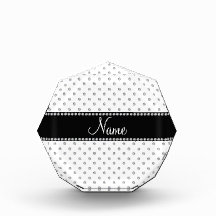 Personalized name white diamonds acrylic award
