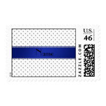 Personalized name white diamonds blue stripe stamp