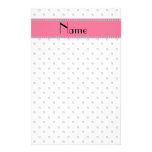 Personalized name white diamonds custom stationery