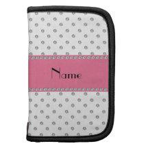 Personalized name white diamonds folio planners