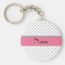 Personalized name white diamonds key chain