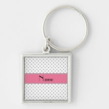 Personalized name white diamonds keychain