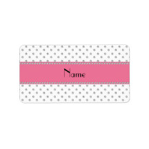 Personalized name white diamonds personalized address label