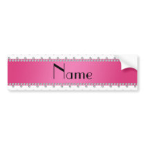 Personalized name white diamonds pink stripe bumper stickers