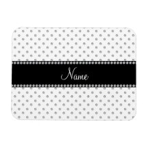 Personalized name white diamonds vinyl magnet