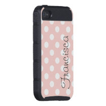 Personalized Name White Pink Polka Dot Vertical skinit case