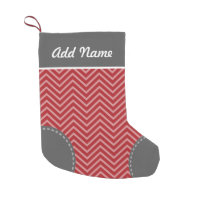 Personalized Name with Trendy Chevron Pattern Small Christmas Stocking