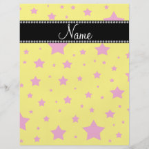 Personalized name Yellow and Pink stars Custom Flyer