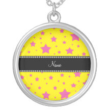Personalized name Yellow and Pink stars Custom Jewelry