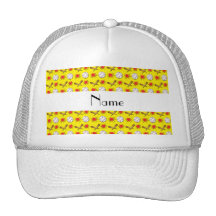 Personalized name yellow baseball pattern hat