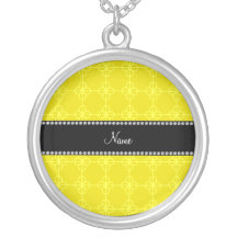 Personalized name yellow retro circles custom necklace