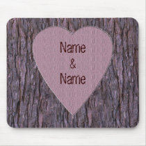 Personalized Names Carved In Tree Mouse Pad mousepads