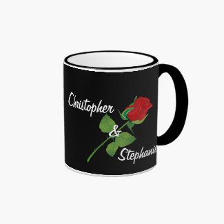 Personalized Names Romantic Red Rose Valentine Coffee Mug