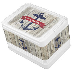 Personalized Nautical Anchor Igloo Drink Cooler
