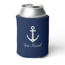 Personalized nautical anchor wedding can coolers can cooler