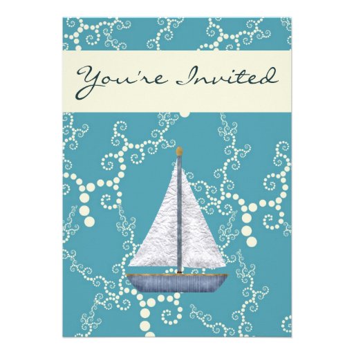 Personalized Nautical Sailboat Birthday Invitation