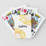 Personalized Neon Yellow Sunflowers Playing Cards