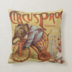 Personalized New Baby Boy's Room Circus Elephant Throw Pillow