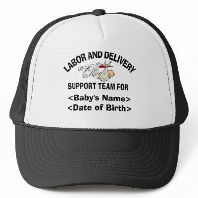 Monogrammed Baby  on Personalized New Baby Support Team T Shirt Hats By Personalized