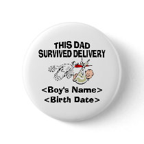 Personalized New Dad Baby Boy Gift buttons by Personalized_Newborn Personalized New Dad Baby Boy Gift buttons