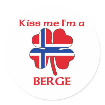 Personalized Norwegian Kiss Me I'm Berge Stickers