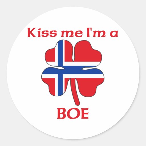 Personalized Norwegian Kiss Me I'm Boe Sticker