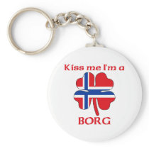 Personalized Norwegian Kiss Me I'm Borg Keychain